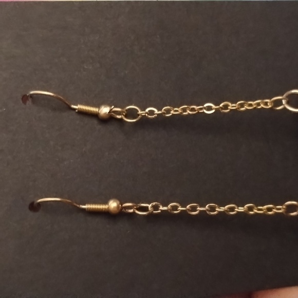 HANDMADE Dangle Chain Red Cherry Earrings - Picture 6 of 8